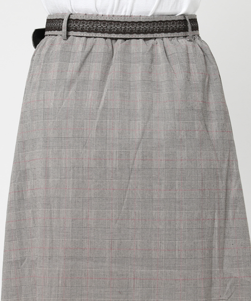 axes femme（アクシーズファム）の「ベルト付フィッシュテールスカート（スカート・レディース・ブラウン/キナリ/チャコール・MEDIUM）」の8枚目の写真
