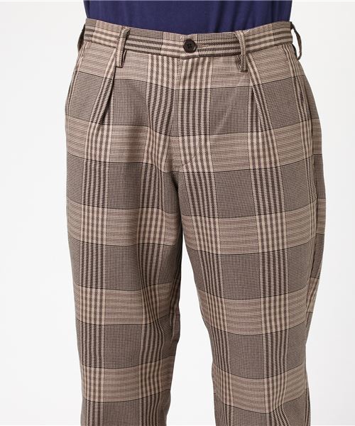 SHIPS BLUESTORE(シップスブルーストア)の「SHIPS BLUESTORE: チェックウールタックパンツ(その他パンツ・メンズ・ブラウン/ネイビー・SMALL/X-LARGE/LARGE/MEDIUM)」の8枚目の写真
