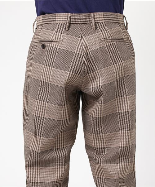 SHIPS BLUESTORE(シップスブルーストア)の「SHIPS BLUESTORE: チェックウールタックパンツ(その他パンツ・メンズ・ブラウン/ネイビー・SMALL/X-LARGE/LARGE/MEDIUM)」の3枚目の写真