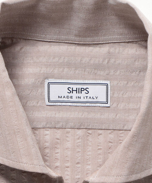 SHIPS(シップス)の「SD: イタリア製 シアサッカー コットン カプリシャツ(シャツ/ブラウス・メンズ・ブルー/キャメル・MEDIUM/SMALL)」の9枚目の写真
