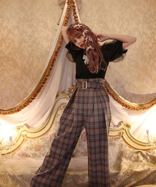 Swankiss（スワンキス）の「SK check LP/T（その他パンツ・レディース・ブラウン/レッド/グレー・FREE）」の2枚目の写真