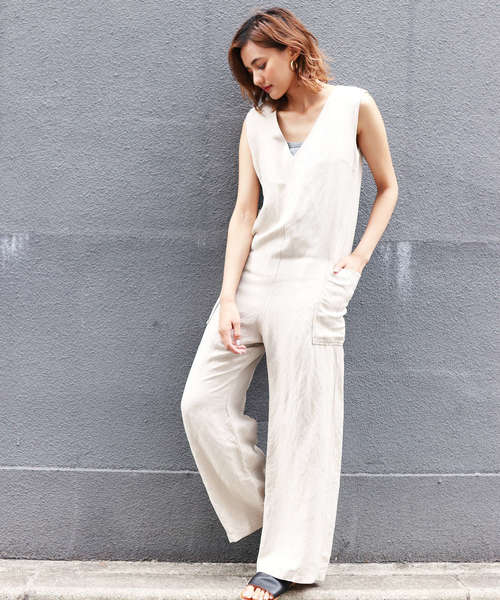 Bonappetit ボナペティ の Bonappetit ボナペティ 深vネックコンビネゾン つなぎ オールインワン Wear