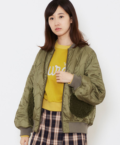 POU DOU DOU（プードゥドゥ）の「リバーシブルMA-1ブルゾン（MA-1・レディース・ブラック/カーキ/ピンクベージュ・3）」の5枚目の写真