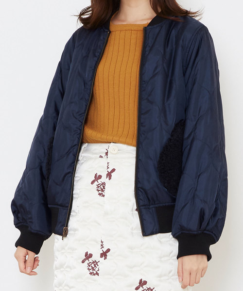 POU DOU DOU（プードゥドゥ）の「リバーシブルMA-1ブルゾン（MA-1・レディース・ブラック/カーキ/ピンクベージュ・3）」の11枚目の写真