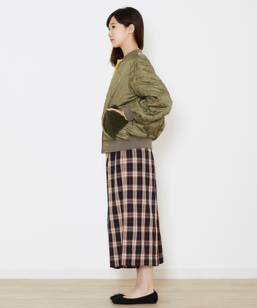 POU DOU DOU（プードゥドゥ）の「リバーシブルMA-1ブルゾン（MA-1・レディース・ブラック/カーキ/ピンクベージュ・3）」の12枚目の写真