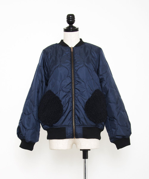 POU DOU DOU（プードゥドゥ）の「リバーシブルMA-1ブルゾン（MA-1・レディース・ブラック/カーキ/ピンクベージュ・3）」の14枚目の写真