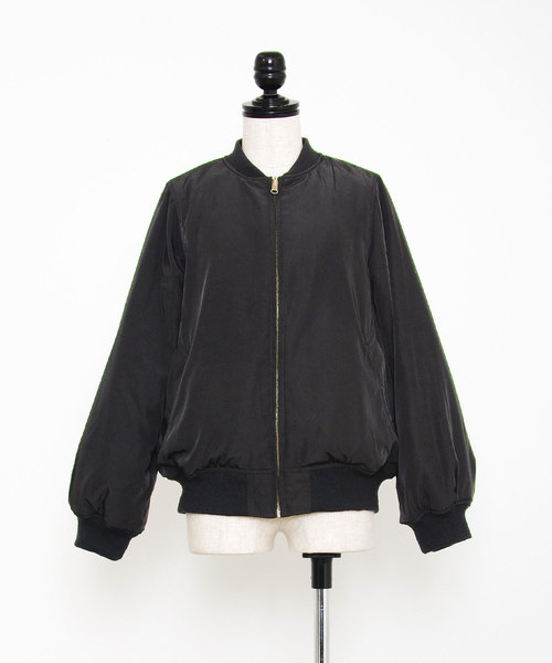 POU DOU DOU（プードゥドゥ）の「リバーシブルMA-1ブルゾン（MA-1・レディース・ブラック/カーキ/ピンクベージュ・3）」の15枚目の写真