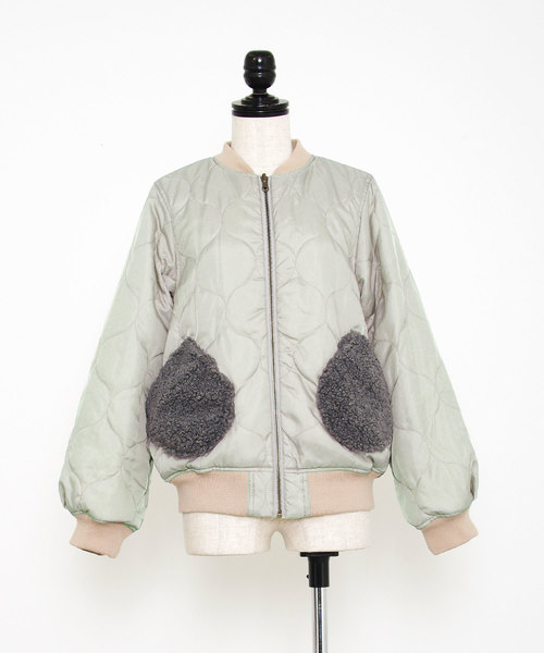 POU DOU DOU（プードゥドゥ）の「リバーシブルMA-1ブルゾン（MA-1・レディース・ブラック/カーキ/ピンクベージュ・3）」の16枚目の写真