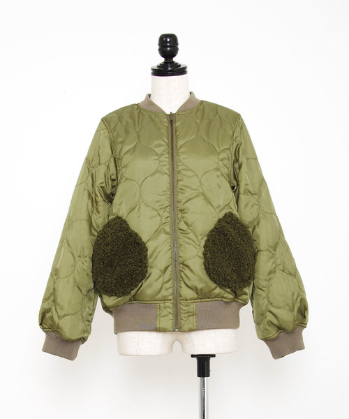 POU DOU DOU（プードゥドゥ）の「リバーシブルMA-1ブルゾン（MA-1・レディース・ブラック/カーキ/ピンクベージュ・3）」の18枚目の写真