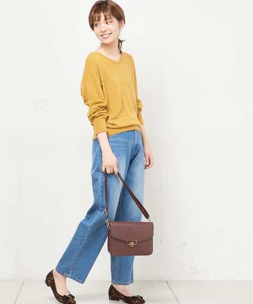 natural couture（ナチュラルクチュール）の「カシミアタッチVネック（ニット/セーター・レディース・ブラック/ベージュ/サックスブルー/ピンク/イエロー/アイボリー/ボルドー/ブルー・FREE）」の17枚目の写真