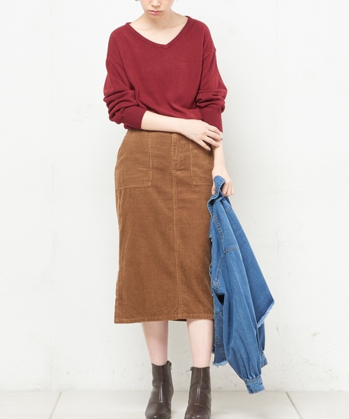 natural couture（ナチュラルクチュール）の「カシミアタッチVネック（ニット/セーター・レディース・ブラック/ベージュ/サックスブルー/ピンク/イエロー/アイボリー/ボルドー/ブルー・FREE）」の21枚目の写真