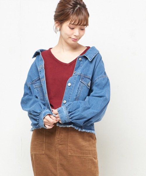 natural couture（ナチュラルクチュール）の「カシミアタッチVネック（ニット/セーター・レディース・ブラック/ベージュ/サックスブルー/ピンク/イエロー/アイボリー/ボルドー/ブルー・FREE）」の18枚目の写真