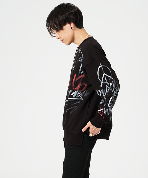 FUGA（フーガ）の「フロント落書きグラフィックトレーナー/スウェット（スウェット・メンズ・ブラック・FREE）」の3枚目の写真