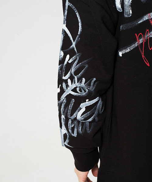 FUGA（フーガ）の「フロント落書きグラフィックトレーナー/スウェット（スウェット・メンズ・ブラック・FREE）」の6枚目の写真
