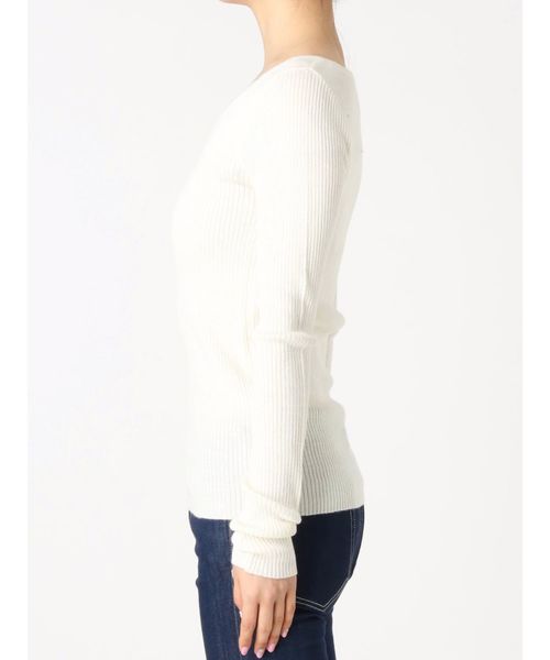 GYDA（ジェイダ）の「リブVネックニットTOPS（ニット/セーター・レディース・オフホワイト/グレー/ブラック/ボルドー・FREE）」の17枚目の写真