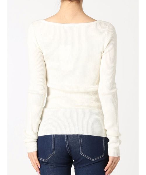 GYDA（ジェイダ）の「リブVネックニットTOPS（ニット/セーター・レディース・オフホワイト/グレー/ブラック/ボルドー・FREE）」の16枚目の写真