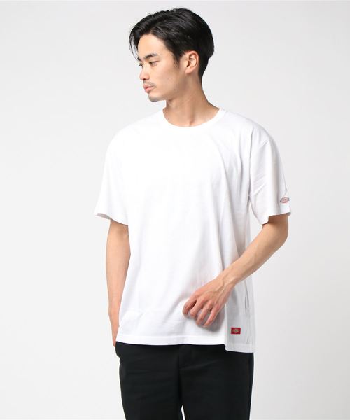 Dickies ロゴワッペン付き半袖tシャツ Dickies/ディッキーズ ロゴワッペン ポケットオーバーサイズ半袖