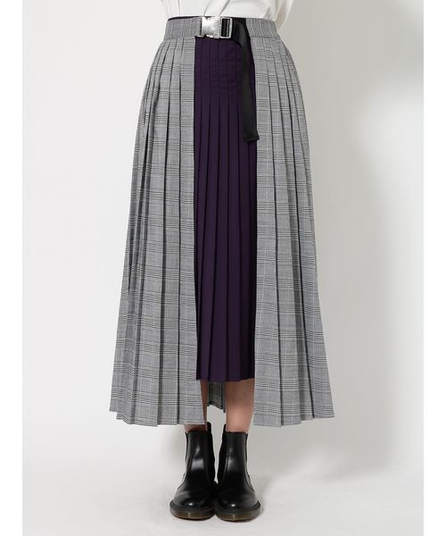 jouetie（ジュエティ）の「プリーツアシメスカート（スカート・レディース・ブラウン/グレー/ブルー・MEDIUM）」の11枚目の写真