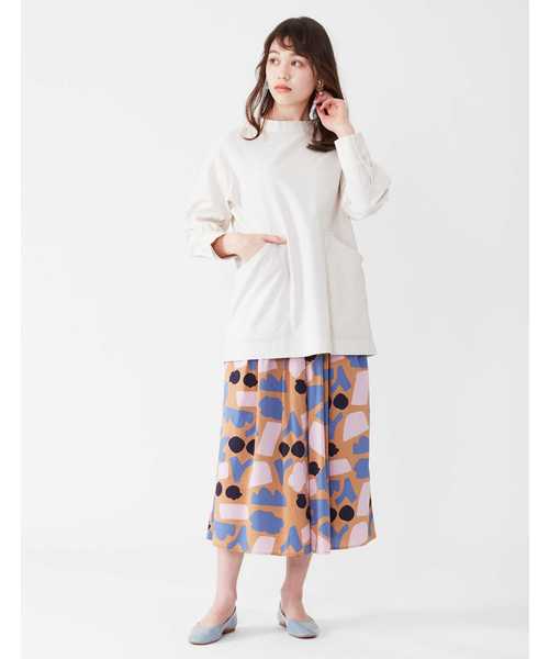 POU DOU DOU（プードゥドゥ）の「ぷっくり袖フィッシャーマンスモック（シャツ/ブラウス・レディース・オフホワイト/ブルー/キナリ・3）」の9枚目の写真