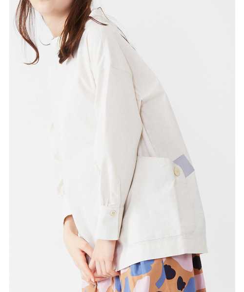 POU DOU DOU（プードゥドゥ）の「ぷっくり袖フィッシャーマンスモック（シャツ/ブラウス・レディース・オフホワイト/ブルー/キナリ・3）」の12枚目の写真