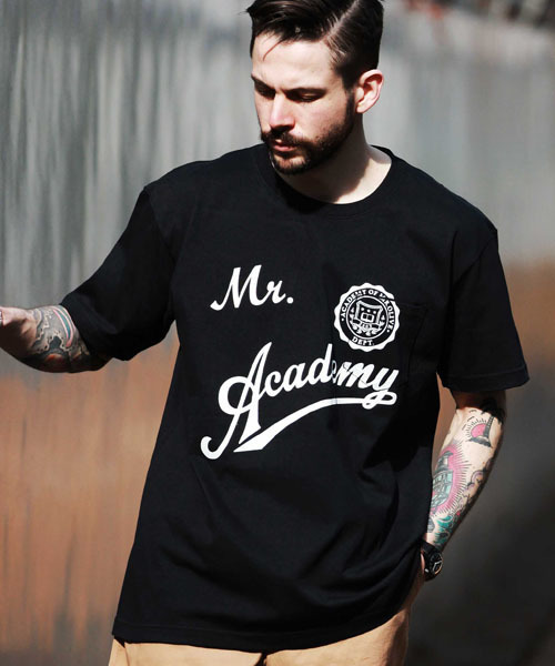 MR.OLIVE（ミスターオリーブ）の「7oz HEAVEY WEIGHT AMERICAN COTTON / ACADEMY T-SHIRT（Tシャツ/カットソー・メンズ・ネイビー/ブラック/オフホワイト・SMALL/X-LARGE/MEDIUM/LARGE）」の3枚目の写真