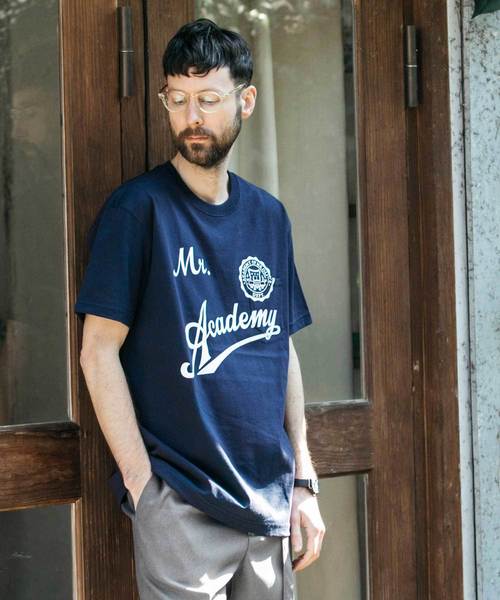 MR.OLIVE（ミスターオリーブ）の「7oz HEAVEY WEIGHT AMERICAN COTTON / ACADEMY T-SHIRT（Tシャツ/カットソー・メンズ・ネイビー/ブラック/オフホワイト・SMALL/X-LARGE/MEDIUM/LARGE）」の7枚目の写真