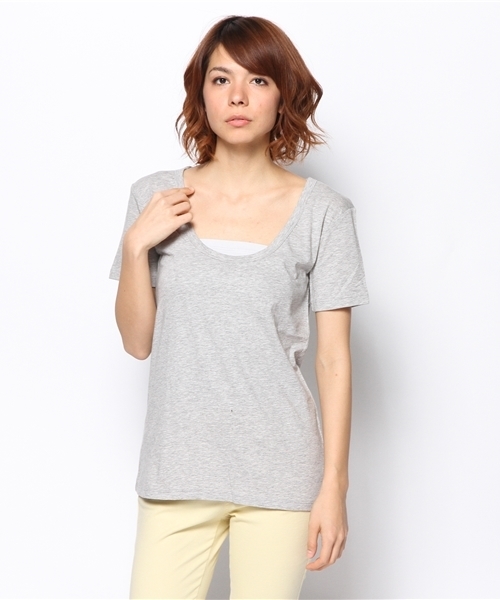 goa(ゴア)の「ベーシックTシャツ(Tシャツ/カットソー・レディース・アイボリー/ブラック/グレー/モカ/カーキ・FREE)」の3枚目の写真