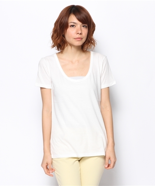 goa(ゴア)の「ベーシックTシャツ(Tシャツ/カットソー・レディース・アイボリー/ブラック/グレー/モカ/カーキ・FREE)」の2枚目の写真