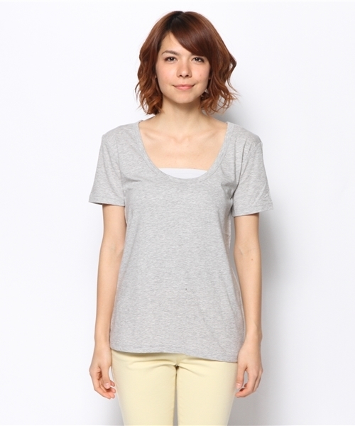 goa(ゴア)の「ベーシックTシャツ(Tシャツ/カットソー・レディース・アイボリー/ブラック/グレー/モカ/カーキ・FREE)」の10枚目の写真