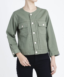 Moname（モナーム）の「Moname ライトリネンジャケット/41192082（ノーカラージャケット）」