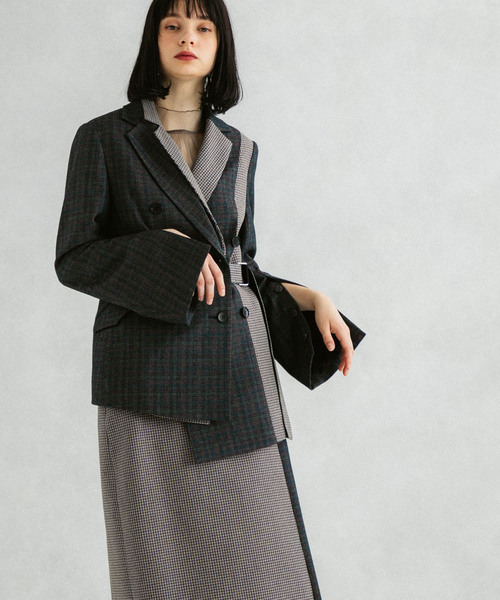 UNITED TOKYO（ユナイテッドトウキョウ）の「レイヤーフロントジャケット（テーラードジャケット・レディース・マルチ/ブラック・1）」の4枚目の写真