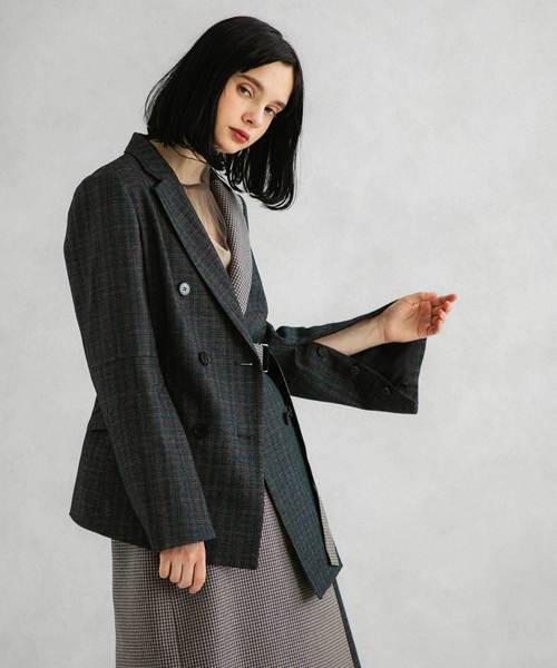 UNITED TOKYO（ユナイテッドトウキョウ）の「レイヤーフロントジャケット（テーラードジャケット・レディース・マルチ/ブラック・1）」の7枚目の写真