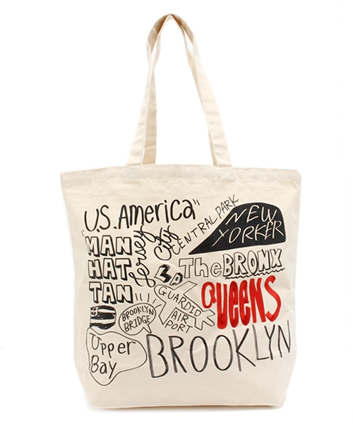 WEGO（ウィゴー）の「WEGO/グラフィティートートバッグ（トートバッグ・メンズ・ホワイト/ブラック・FREE）」の9枚目の写真