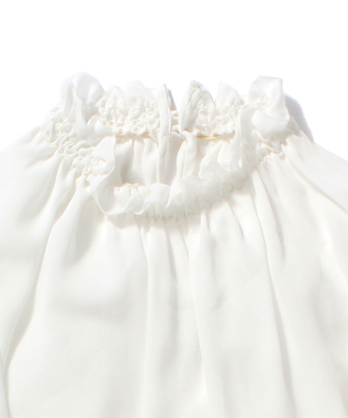 Ray BEAMS（レイビームス）の「Ray BEAMS / ジョーゼット ギャザーブラウス（シャツ/ブラウス・レディース・オフホワイト/ブラック・ONE SIZE）」の8枚目の写真