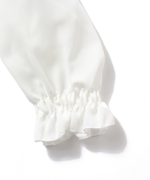 Ray BEAMS（レイビームス）の「Ray BEAMS / ジョーゼット ギャザーブラウス（シャツ/ブラウス・レディース・オフホワイト/ブラック・ONE SIZE）」の6枚目の写真