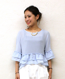 mystic | ダブルフリルプルオーバー(シャツ/ブラウス)
