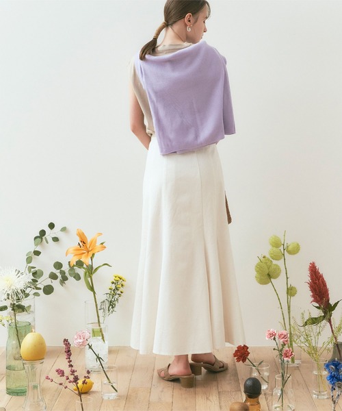 titivate(ティティベイト)の「デニムソフトマーメードスカート(デニムスカート・レディース・ホワイト/ライトブルー/ネイビー・S/M/L)」の5枚目の写真