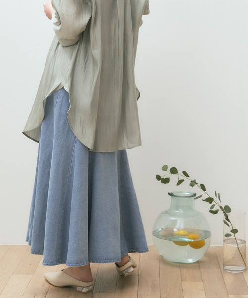 titivate(ティティベイト)の「デニムソフトマーメードスカート(デニムスカート・レディース・ホワイト/ライトブルー/ネイビー・S/M/L)」の10枚目の写真