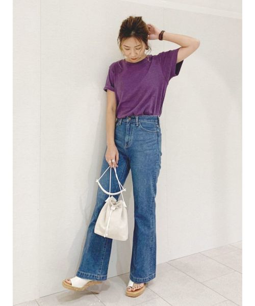 Ungrid（アングリッド）の「オーガニックコットンTee（Tシャツ/カットソー・レディース・ブラック/パープル/モカ/オフホワイト・FREE）」の6枚目の写真