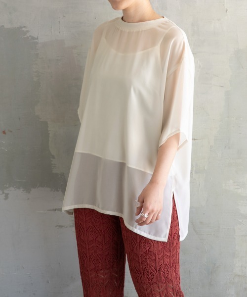 LOWRYS FARM(ローリーズファーム)の「タイダイシアーTEE 881025(Tシャツ/カットソー・レディース・ブラック/イエロー/ブルー/アイボリー・FREE)」の3枚目の写真