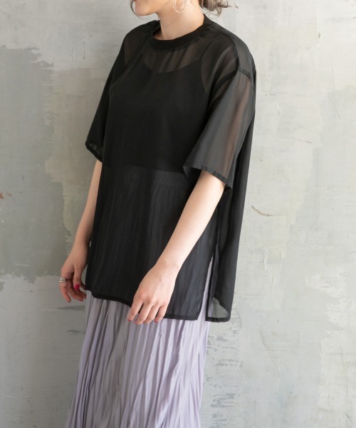 LOWRYS FARM(ローリーズファーム)の「タイダイシアーTEE 881025(Tシャツ/カットソー・レディース・ブラック/イエロー/ブルー/アイボリー・FREE)」の2枚目の写真