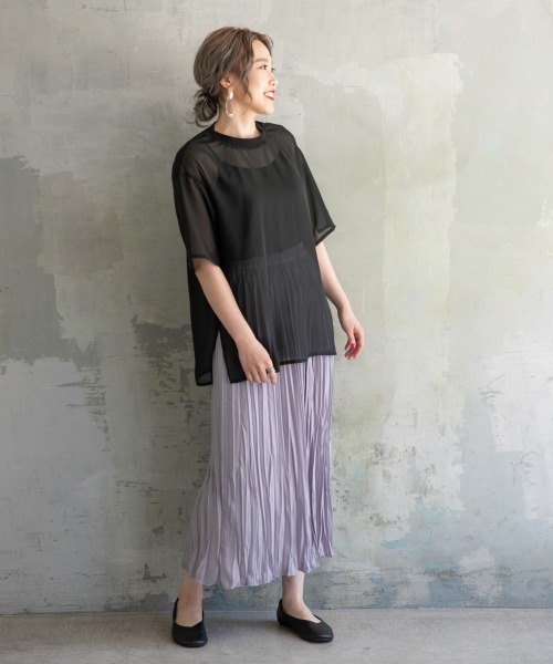 LOWRYS FARM(ローリーズファーム)の「タイダイシアーTEE 881025(Tシャツ/カットソー・レディース・ブラック/イエロー/ブルー/アイボリー・FREE)」の6枚目の写真