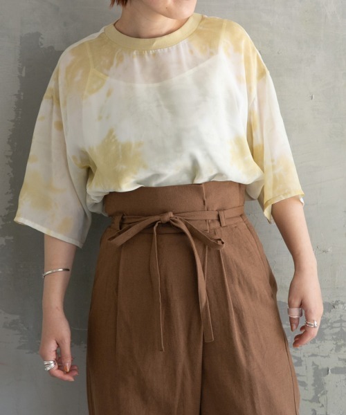 LOWRYS FARM(ローリーズファーム)の「タイダイシアーTEE 881025(Tシャツ/カットソー・レディース・ブラック/イエロー/ブルー/アイボリー・FREE)」の5枚目の写真