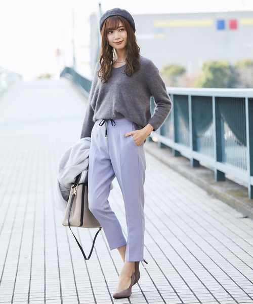 12Twelve Agenda（トゥエルブ　アジェンダ）の「ウエストリボンテーパードパンツ（その他パンツ・レディース・ブラック/ベージュ/ラベンダー・S/M）」の9枚目の写真
