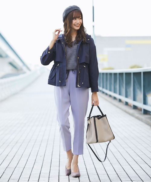 12Twelve Agenda（トゥエルブ　アジェンダ）の「ウエストリボンテーパードパンツ（その他パンツ・レディース・ブラック/ベージュ/ラベンダー・S/M）」の8枚目の写真