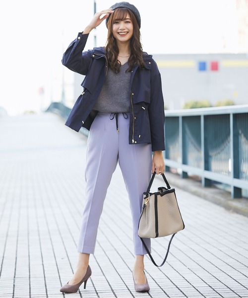 12Twelve Agenda（トゥエルブ　アジェンダ）の「ウエストリボンテーパードパンツ（その他パンツ・レディース・ブラック/ベージュ/ラベンダー・S/M）」の7枚目の写真