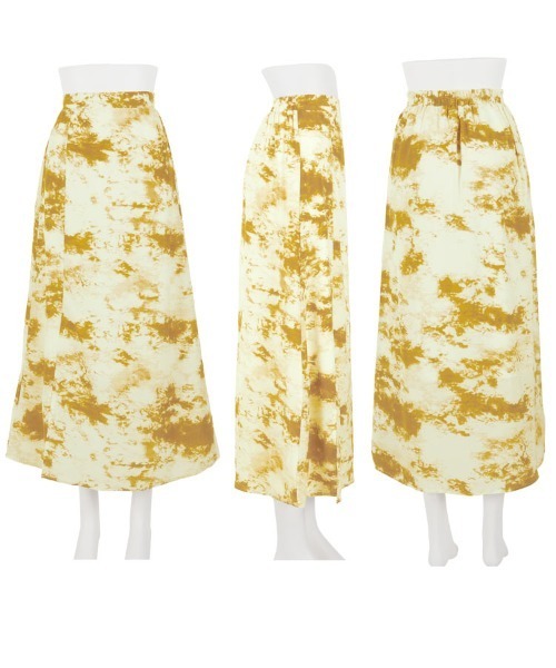 KOBE LETTUCE（コウベレタス）の「タイダイプリントマーメイドスカート（スカート・レディース・グリーン/イエロー/ベージュ・FREE）」の9枚目の写真