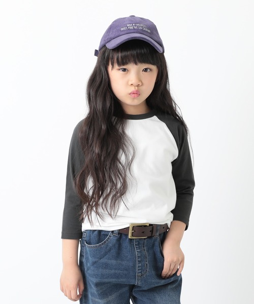 devirock（デビロック）の「ラグラン7分袖Tシャツ（Tシャツ/カットソー・キッズ・スミクロ/モカ/ブラック/キャメル・110cm/140cm/160cm/100cm/80ｃｍ/130cm/120cm/150cm/90cm）」の3枚目の写真