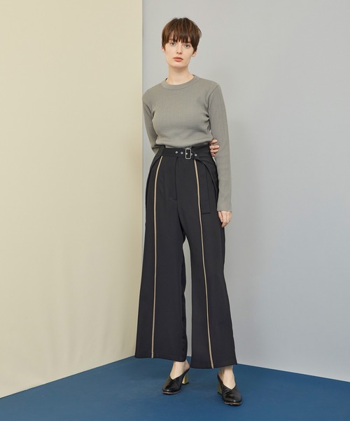 UNITED TOKYO（ユナイテッドトウキョウ）の「【OnE】ダブルフェイスニットプルオーバー（ニット/セーター・レディース・パープル/オフホワイト/ピンク/ブルー/ブラック/グレイッシュベージュ/ブルー系その他/グリーン/サックスブルー・1/2）」の20枚目の写真