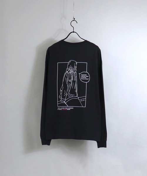 Confirm（コンファーム）の「Confirm / コンファーム ガールオリジナルイラスト ビッグシルエットロンT（Tシャツ/カットソー・メンズ・ホワイト/チャコールグレー/ブラック/ベージュ/サックスブルー/グリーン/ミント/ホワイト系その他/ホワイト系その他2・M/L）」の5枚目の写真